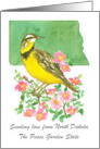 Sending Love North Dakota Meadowlark Rose Custom card