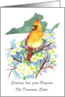 Sending Love Virginia Cardinal Dogwood Flower Custom card