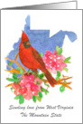 Sending Love West Virginia Cardinal Rhododendron Custom card