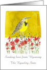 Sending Love Wyoming Meadowlark Indian Paintbrush Custom card