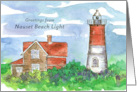 Greetings Nauset Beach Lighthouse Cape Cod Watercolor card