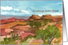 Greetings From Moab Southwest Desert Red Rock Mountains card