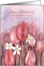 Happy Anniversary Valentine’s Day Scripture Tulip Flowers card