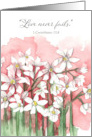 Happy Anniversary Love Never Fails Scripture Flowers card