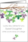Happy St Patrick’s Day Away At College Shamrock Custom card