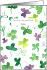 Happy St Patrick’s Day Away At College Shamrock Custom card