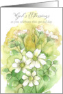Baptism God’s Blessings Special Day White Flowers card