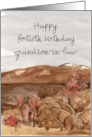 Happy 40th Birthday Grandson in Law Mountains Custom card