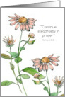 Praying for You Scripture Romans 12 Pink Wildflowers card