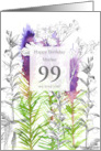 Happy 99th Birthday Purple Flowers Personalized card