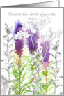 God Loves You Psalm Scripture Purple Flowers card