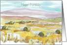 Happy Birthday Favorite Farmer Hay Bales Field card