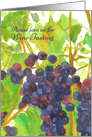 Wine Tasting Party Invitation Grapes On The Vine Watercolor card