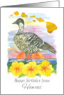 Happy Birthday from Hawaii Islands Goose Hibiscus card