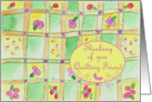 Thinking of You Quilting Friend Roses Butterfly Yellow Green card