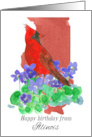 Happy Birthday from Illinois Cardinal Violet Flowers card