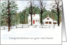 Congratulations New Country Home Winter Snow Trees card