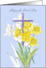 Happy Saint David’s Day Daffodils Spring Flower Cross card