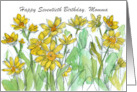 Happy 70th Birthday Mom Yellow Flowers Custom card