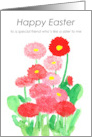 Happy Easter Friend Like a Sister to Me Red Flowers card