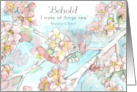 Happy Easter Scripture Cherry Blossom Tree Spatter card