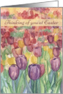 Thinking of you at Easter Tulip Flower Garden card