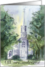 Welcome To Church Religious Worship Watercolor card