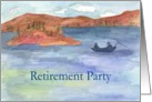 Retirement Party Invitation Mountain Lake Watercolor Painting card