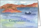 Retirement Congratulations Lake Fishing Mountain Landscape card