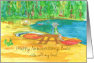 Happy Anniversary Kayak Summer Lake Custom card