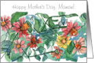 Happy Mother’s Day Mamaw Red Zinnia Flowers Custom card