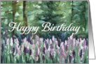 Happy Birthday Forest Wildflowers Watercolor Painting card
