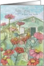 Happy Spring In Your New Home Zinnias Garden card