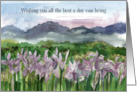 Happy Birthday Iris Wildflowers Desert Mountains card