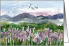 Faith Mountains Wild Iris Flowers Christian Religious card