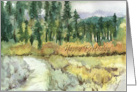 Happy Birthday Hiking Trail Mountain Fall Landscape card