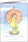 Happy 5th Birthday Girl Umbrella Custom Name Custom Age card