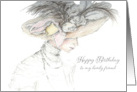 Happy Birthday Friend Victorian Woman Hat card