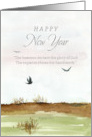 Happy New Year Scripture Psalm 19 Winter Desert Birds card
