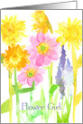 Flower Girl Invitation Sunflowers Anemones card