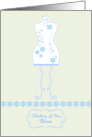 Thinking of You Mom Sewing Dress Form Blue Flowers card