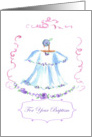 Congratulations Baptism Girl Watercolor Dress card