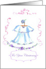 Congratulations Christening Girl Flower Watercolor Dress card