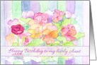 Happy Birthday Aunt Pansy Watercolor Flowers card