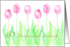 60th Wedding Anniversary Invitation Pink Tulips Watercolor Flowers card