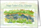 Happy Father’s Day Grandpa Dry Creek Bed Watercolor Landscape card