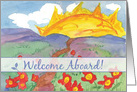 Employee Welcome Aboard Sunshine Red Flower Meadow card