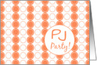 Pajama Party Invitation Orange White Dots card