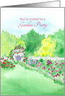 Garden Party Invitation Roses Courtyard Watercolor Landscape card