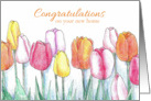 New Home Congratulations Spring Tulip Garden card
